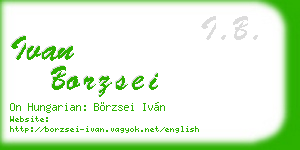ivan borzsei business card